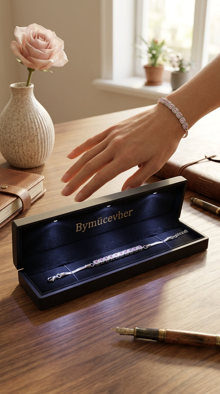 Pembe Kuvars Bileklik