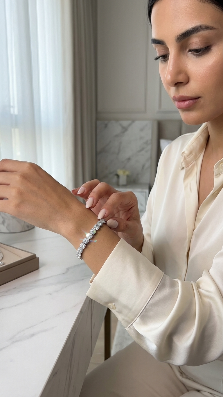 Beyaz Kuvars Bileklik